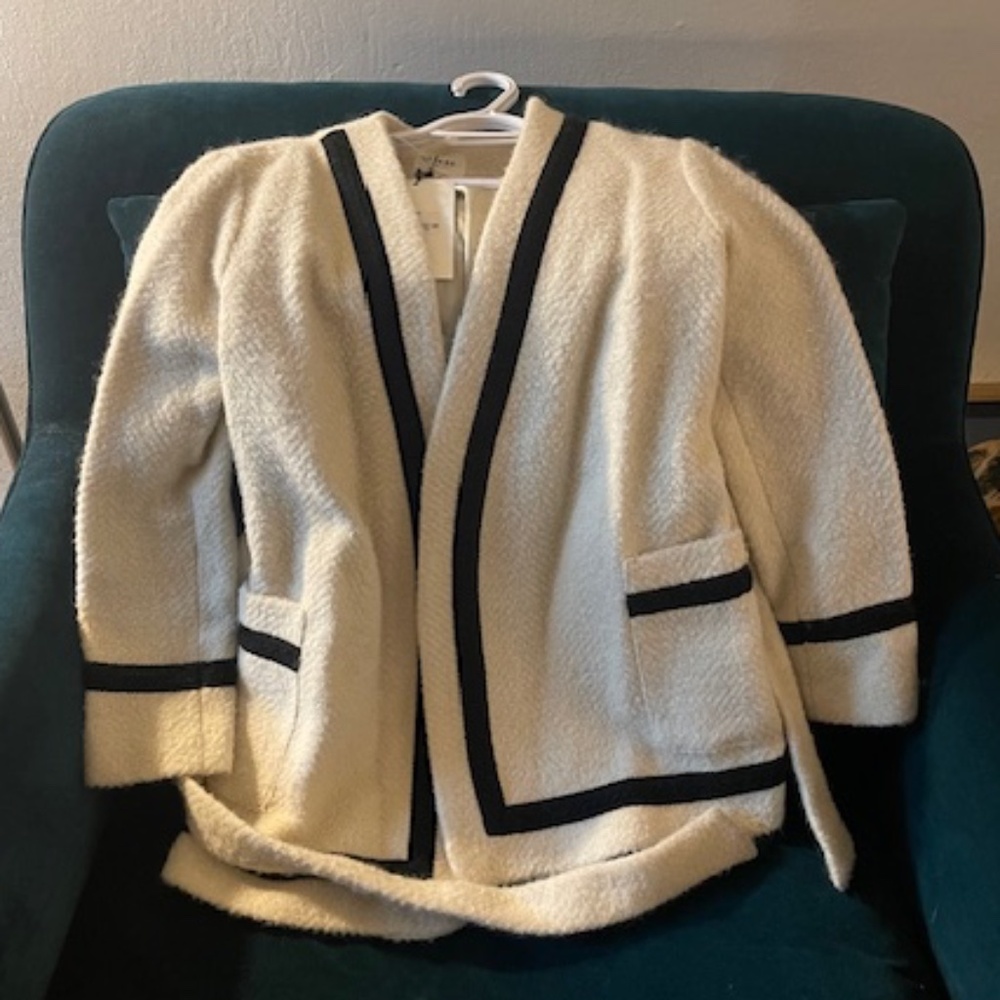 Sezane Cream and Black Blazer